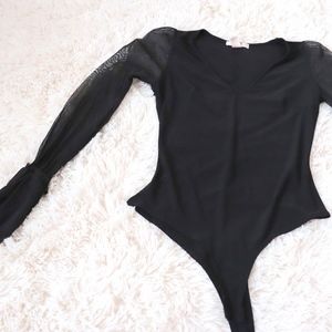 Black Blouse Body Suit Forever 21